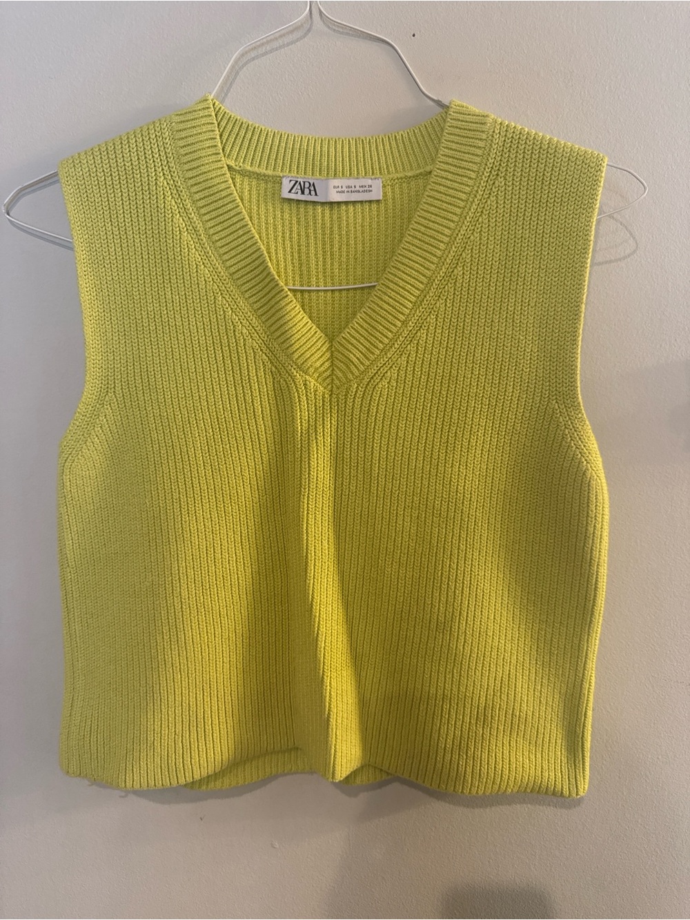 ZARA Bright Green Knit Tank
